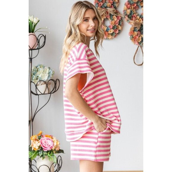 Textured Knit Medium Stripe Top - Picture 5 of 6